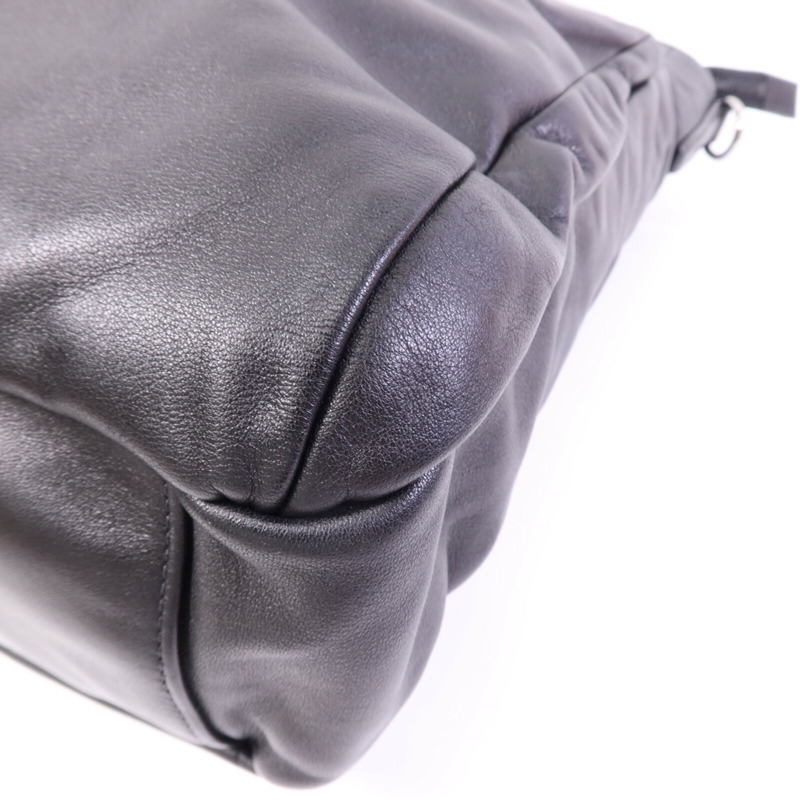 PRADA 牛皮皮革Vintage Handbag銀扣手挽肩背兩用袋-10