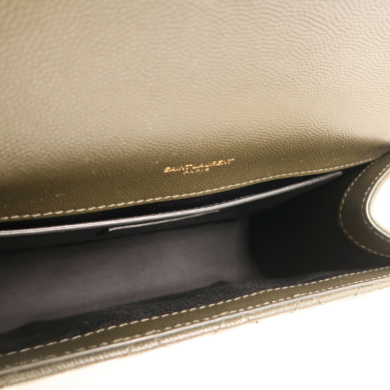 YVES SAINT LAURENT 牛皮皮革Chain Shoulder金扣鏈帶肩背袋-4