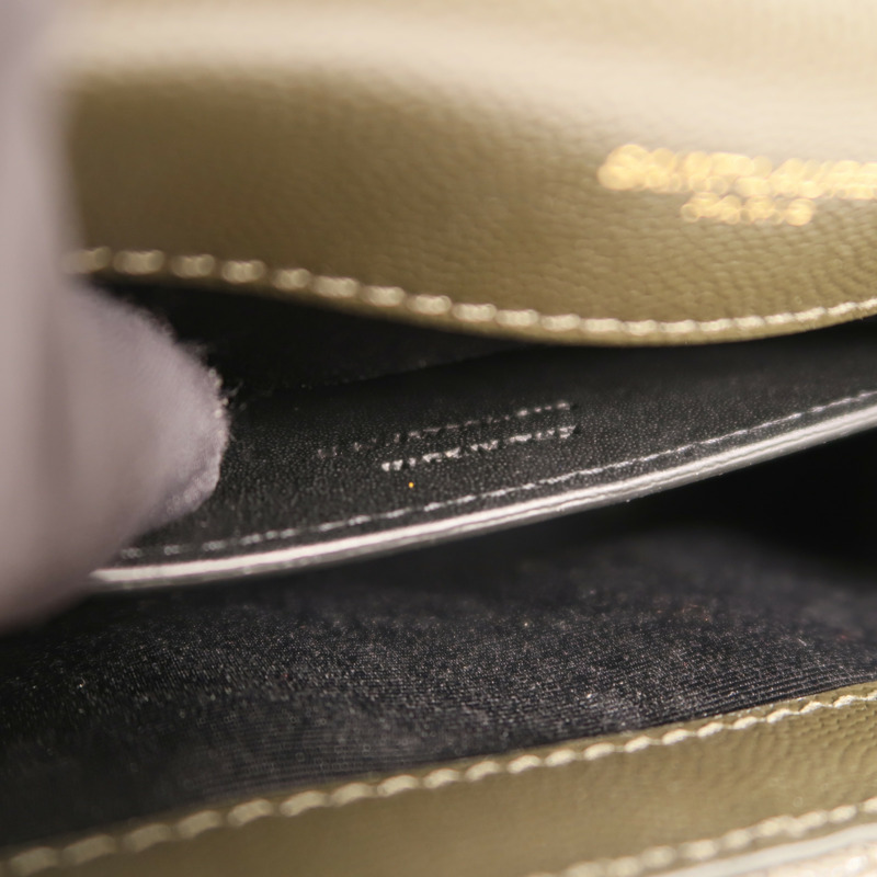 YVES SAINT LAURENT 牛皮皮革Chain Shoulder金扣鏈帶肩背袋-7