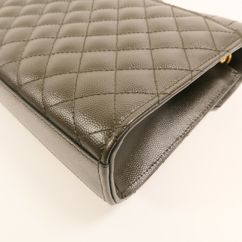 YVES SAINT LAURENT 牛皮皮革Chain Shoulder金扣鏈帶肩背袋-14