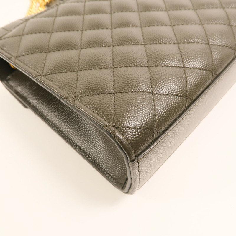 YVES SAINT LAURENT 牛皮皮革Chain Shoulder金扣鏈帶肩背袋-15