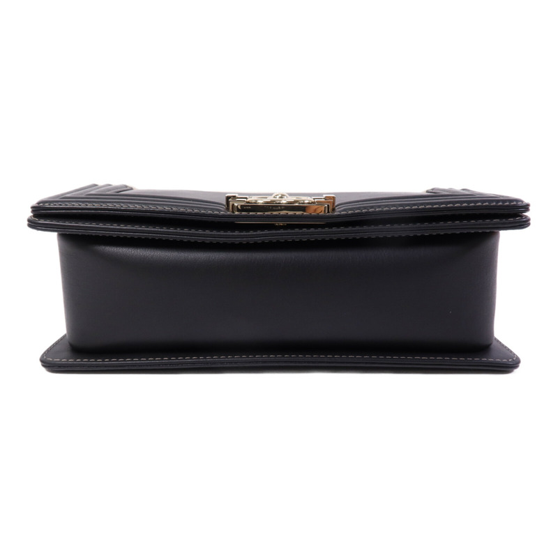 CHANEL 牛皮皮革Boy 25金扣鏈帶肩背袋-3