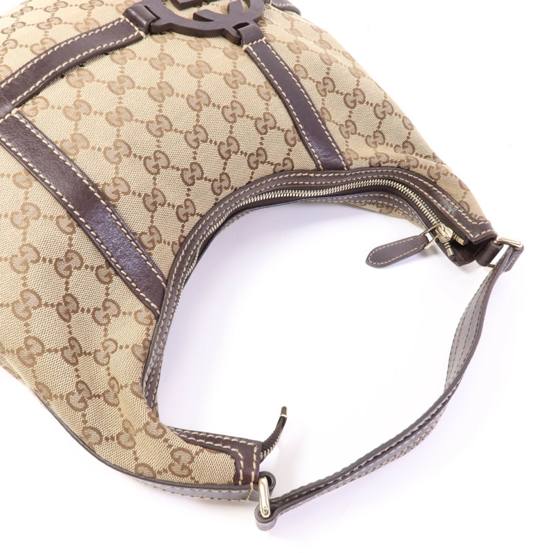 GUCCI 帆布Shoulder Bag金扣肩背袋-8