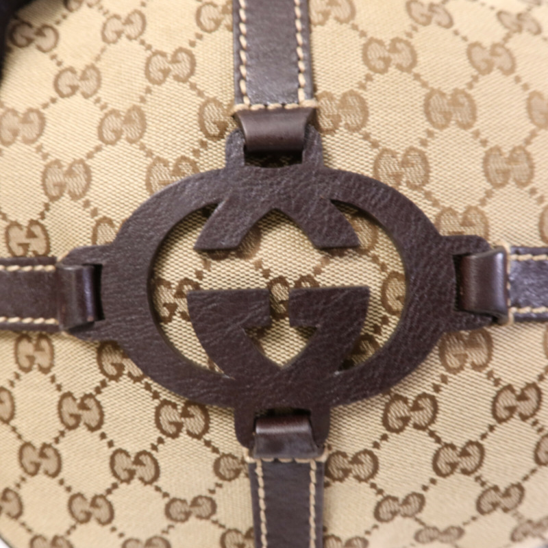 GUCCI 帆布Shoulder Bag金扣肩背袋-14