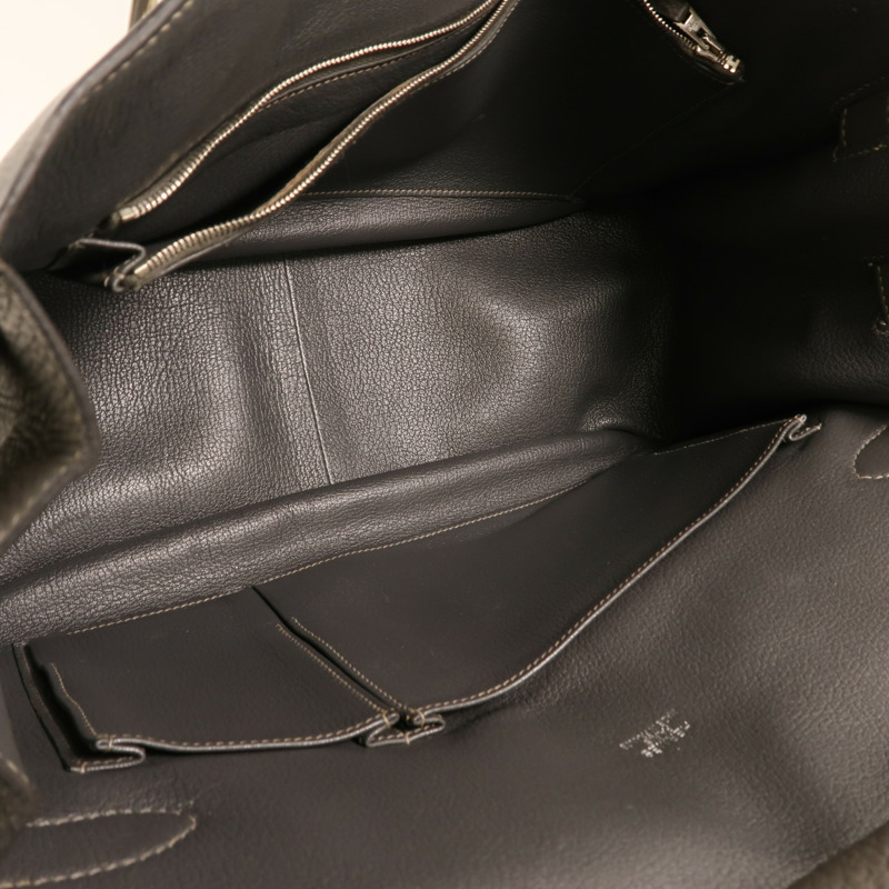 HERMES Togo皮革Jypesiere 37銀扣肩背袋Etain-4