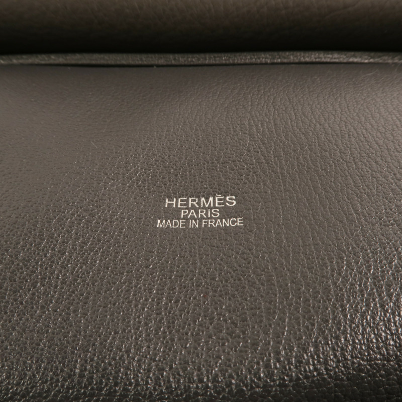 HERMES Togo皮革Jypesiere 37銀扣肩背袋Etain-5