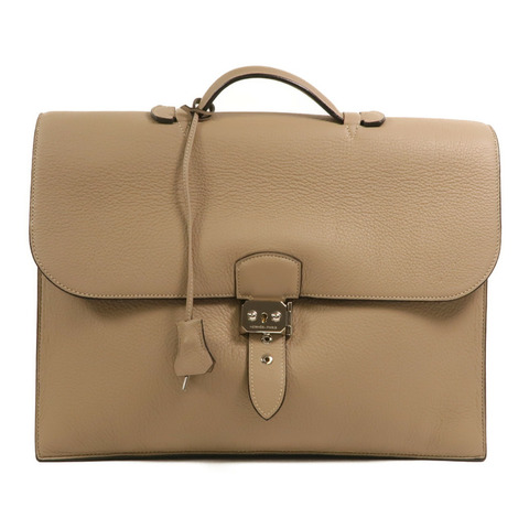 HERMES Togo皮革Sac a Depeches 銀扣手挽袋Gris Tourterelle