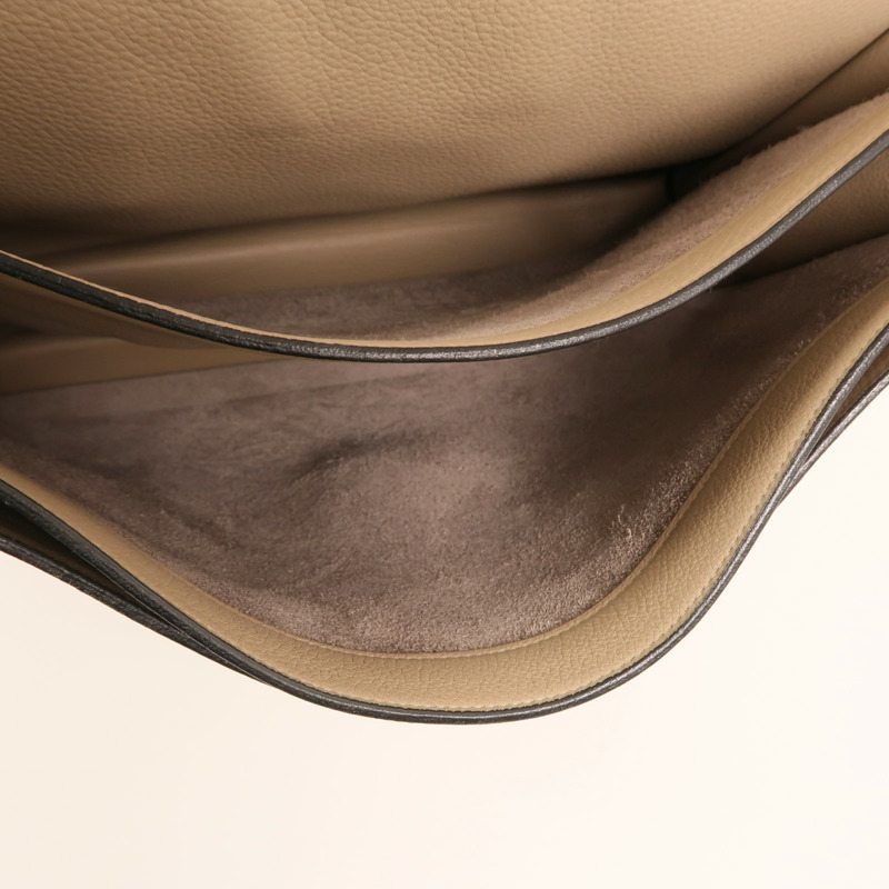 HERMES Togo皮革Sac a Depeches 銀扣手挽袋Gris Tourterelle-4