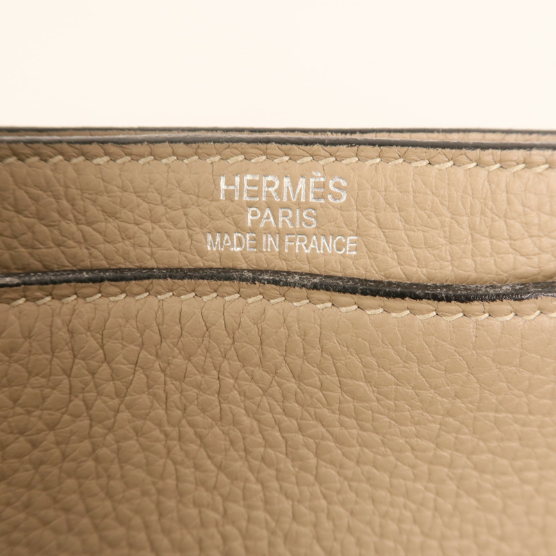 HERMES Togo皮革Sac a Depeches 銀扣手挽袋Gris Tourterelle-5