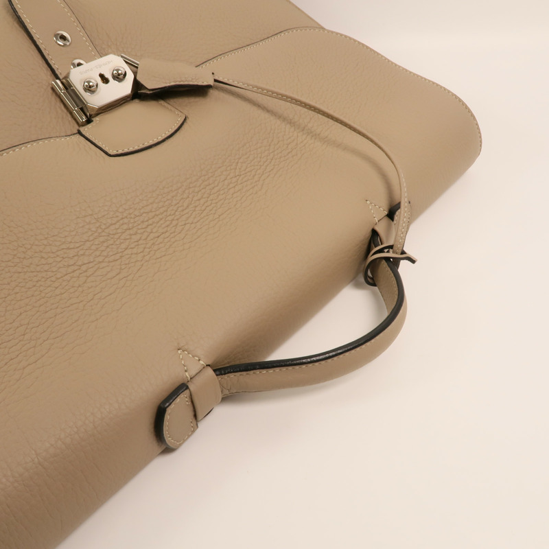 HERMES Togo皮革Sac a Depeches 銀扣手挽袋Gris Tourterelle-7