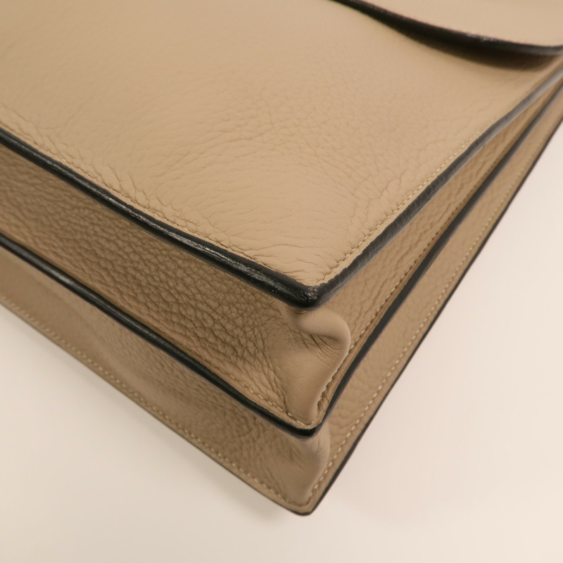 HERMES Togo皮革Sac a Depeches 銀扣手挽袋Gris Tourterelle-11