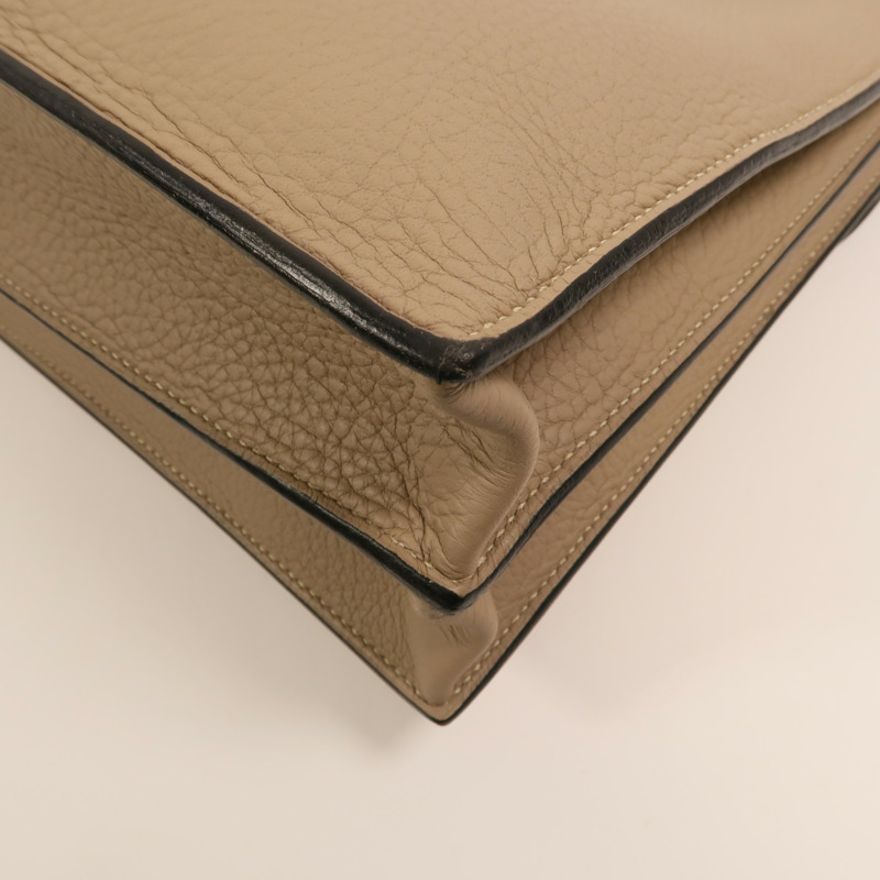 HERMES Togo皮革Sac a Depeches 銀扣手挽袋Gris Tourterelle-13