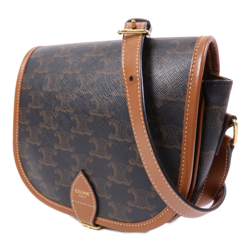 CELINE 塗層帆布Folco金扣肩背袋-2