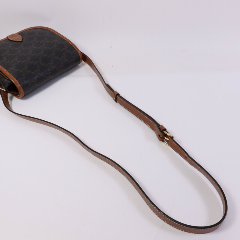 CELINE 塗層帆布Folco金扣肩背袋-8