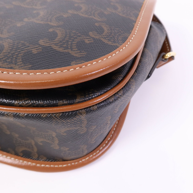 CELINE 塗層帆布Folco金扣肩背袋-10