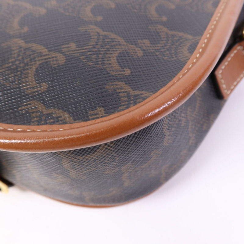 CELINE 塗層帆布Folco金扣肩背袋-12