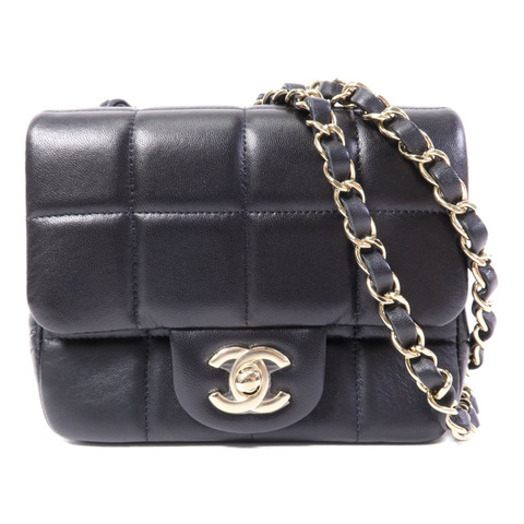 CHANEL 羊皮皮革Chocolate Bar Mini Flap金扣鏈帶肩背袋