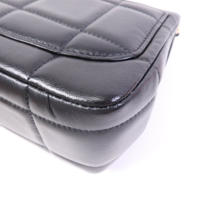 CHANEL 羊皮皮革Chocolate Bar Mini Flap金扣鏈帶肩背袋-13