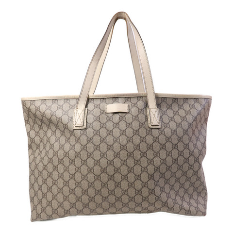 GUCCI 塗層帆布/牛皮皮革Tote Bag銀扣手挽袋