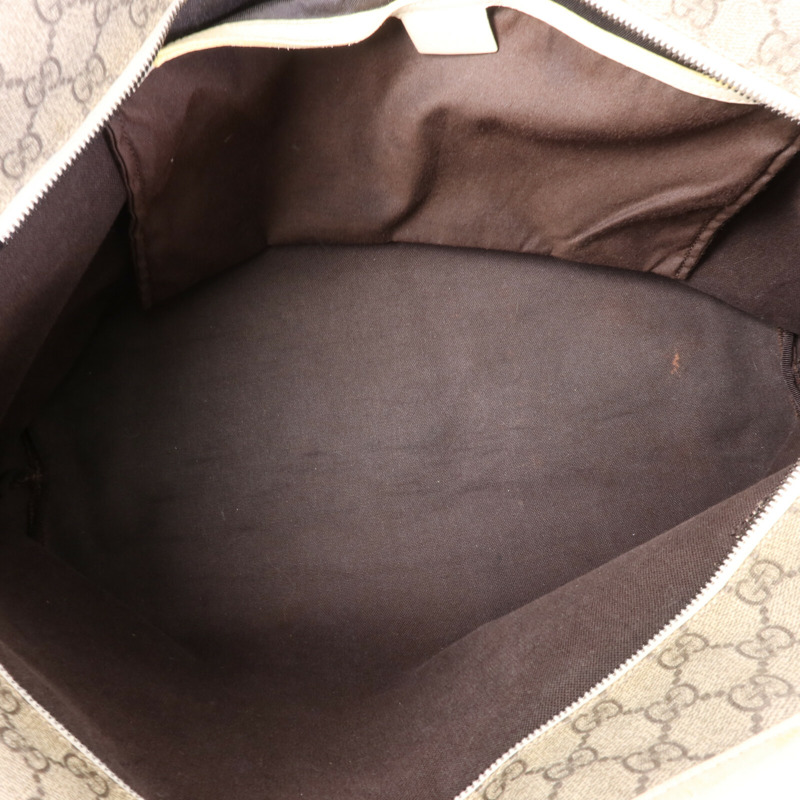 GUCCI 塗層帆布/牛皮皮革Tote Bag銀扣手挽袋-4