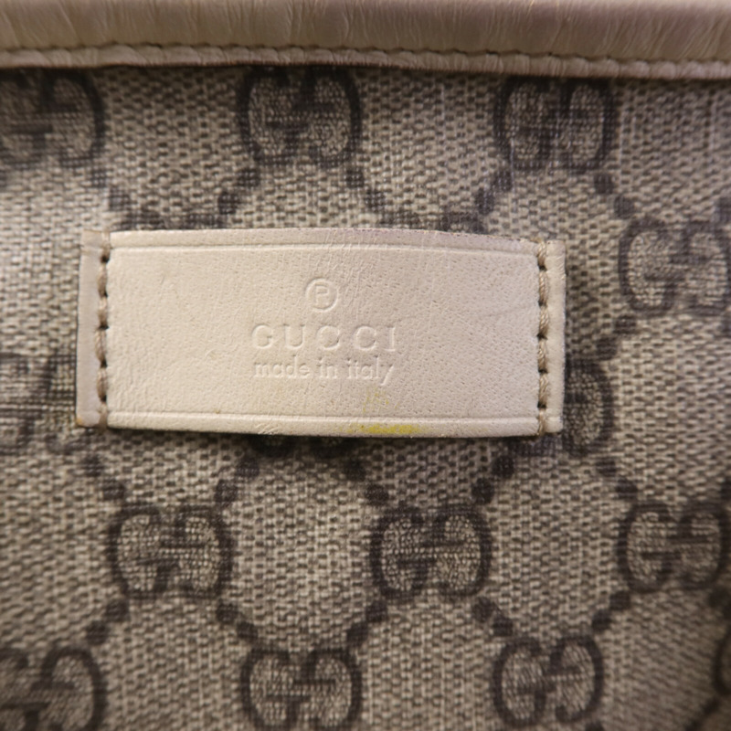 GUCCI 塗層帆布/牛皮皮革Tote Bag銀扣手挽袋-12