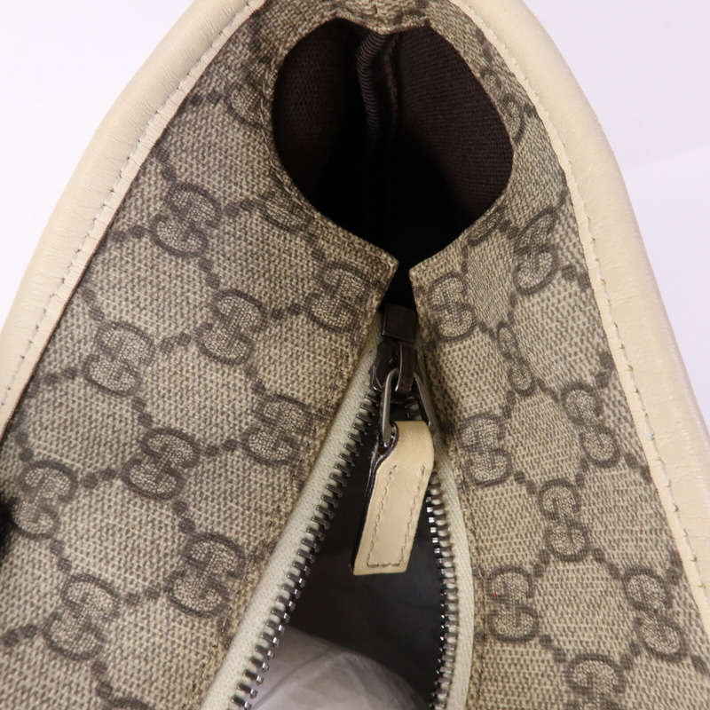 GUCCI 塗層帆布/牛皮皮革Tote Bag銀扣手挽袋-14