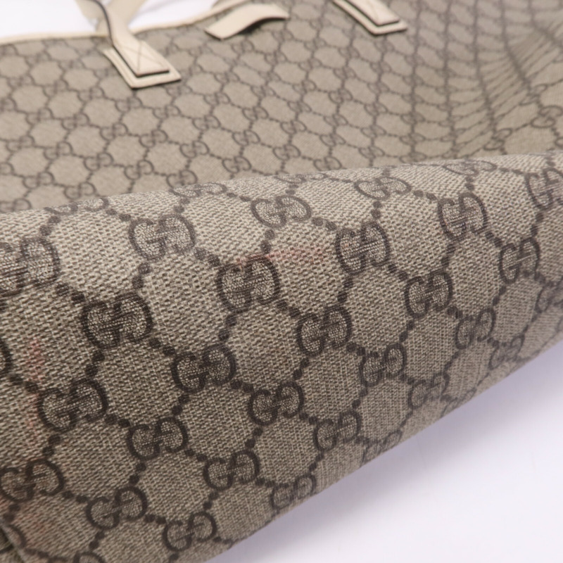 GUCCI 塗層帆布/牛皮皮革Tote Bag銀扣手挽袋-16