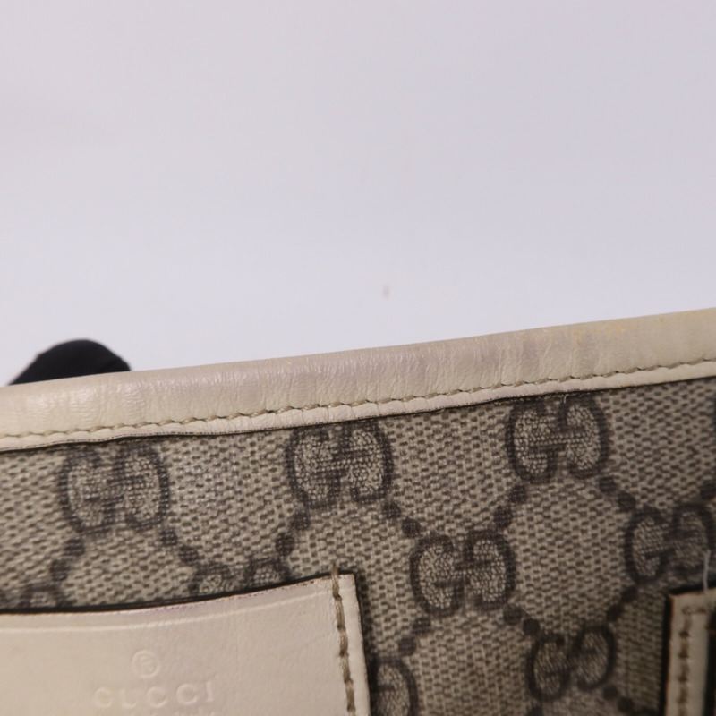 GUCCI 塗層帆布/牛皮皮革Tote Bag銀扣手挽袋-19