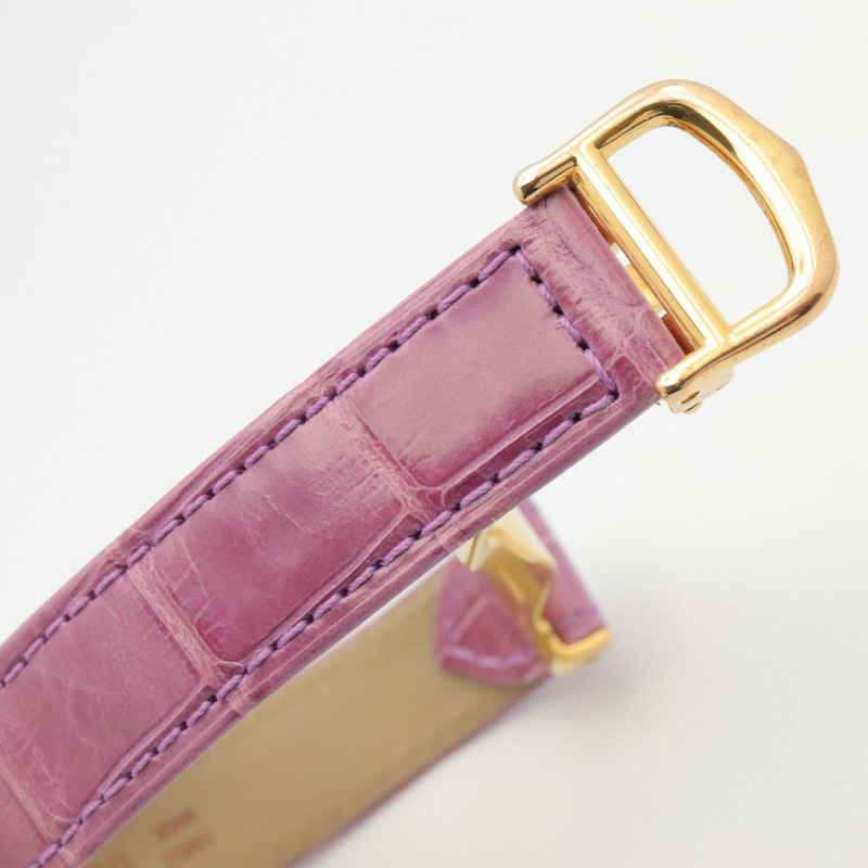 卡地亞 Must Tank Vermeil SM 女士腕錶，鍍金錶殼，皮革錶帶，紫色 (W1017554)-10