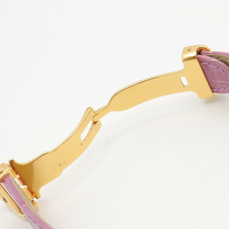 卡地亞 Must Tank Vermeil SM 女士腕錶，鍍金錶殼，皮革錶帶，紫色 (W1017554)-13