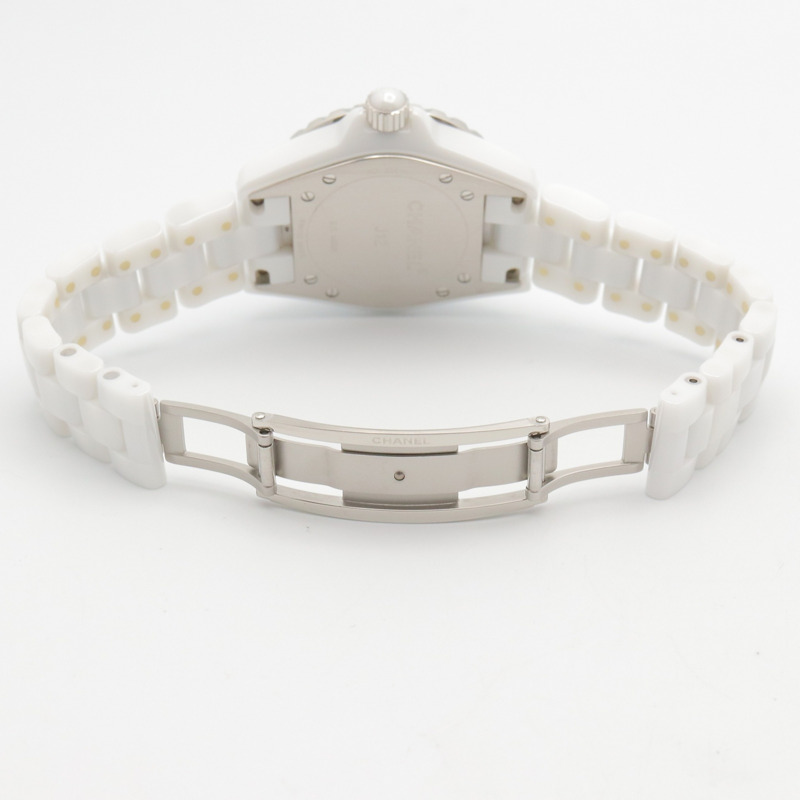 香奈兒 J12 12鑽陶瓷女錶，白色 (H1628)-3