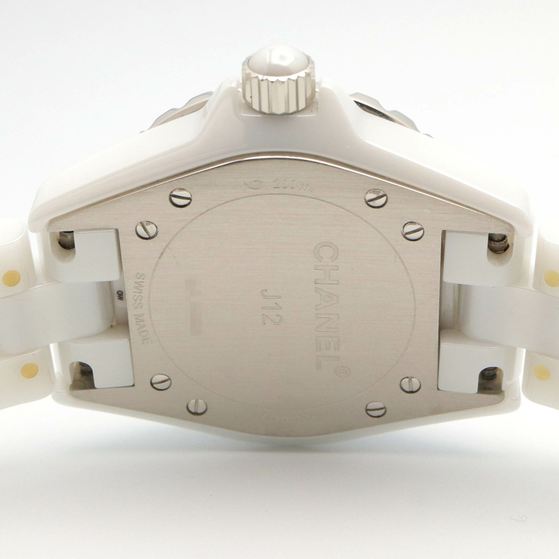 香奈兒 J12 12鑽陶瓷女錶，白色 (H1628)-4