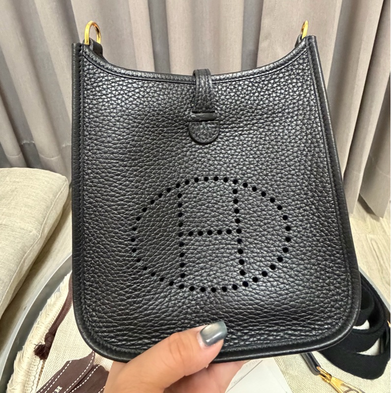 🔥9新以上|少用釋出🔥Hermes mini Evelyn 黑金（Togo牛皮）-6