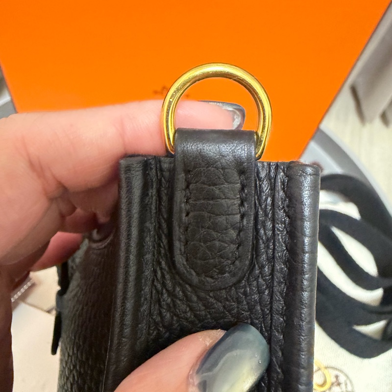 🔥9新以上|少用釋出🔥Hermes mini Evelyn 黑金（Togo牛皮）-12