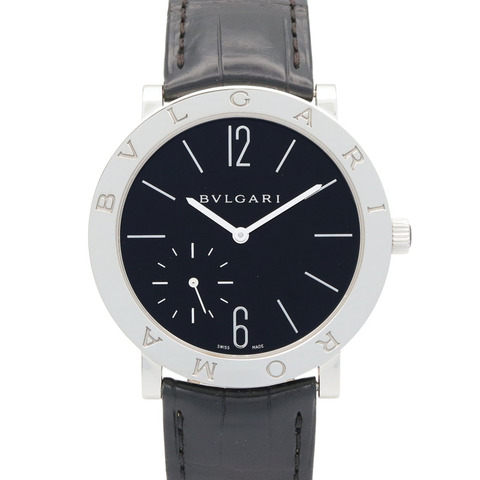 寶格麗 BVLGARI Roma Finissimo 男士黑色不鏽鋼皮革腕錶 BB41SXTRO