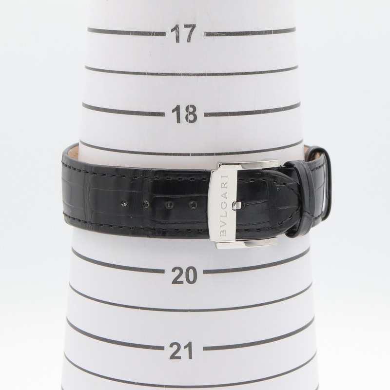 寶格麗 BVLGARI Roma Finissimo 男士黑色不鏽鋼皮革腕錶 BB41SXTRO-7