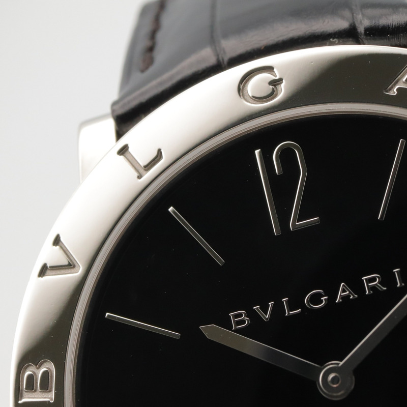 寶格麗 BVLGARI Roma Finissimo 男士黑色不鏽鋼皮革腕錶 BB41SXTRO-13
