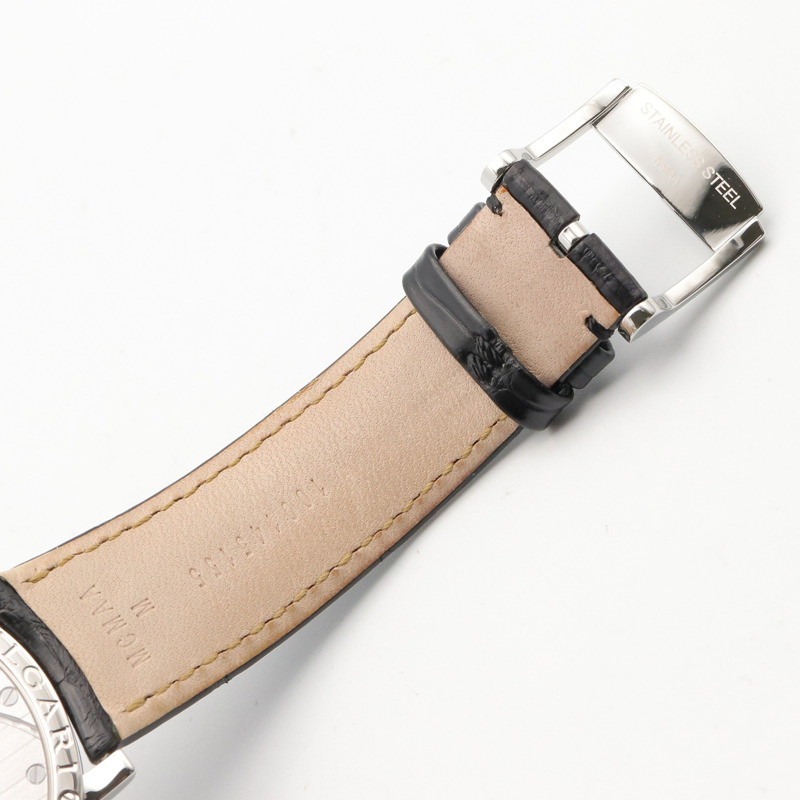 寶格麗 BVLGARI Roma Finissimo 男士黑色不鏽鋼皮革腕錶 BB41SXTRO-15