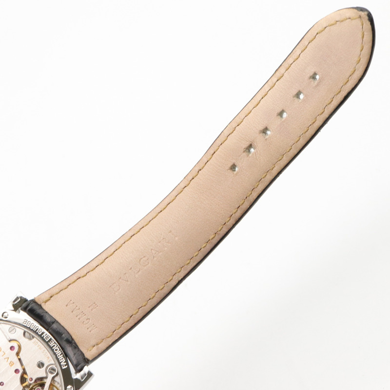 寶格麗 BVLGARI Roma Finissimo 男士黑色不鏽鋼皮革腕錶 BB41SXTRO-16