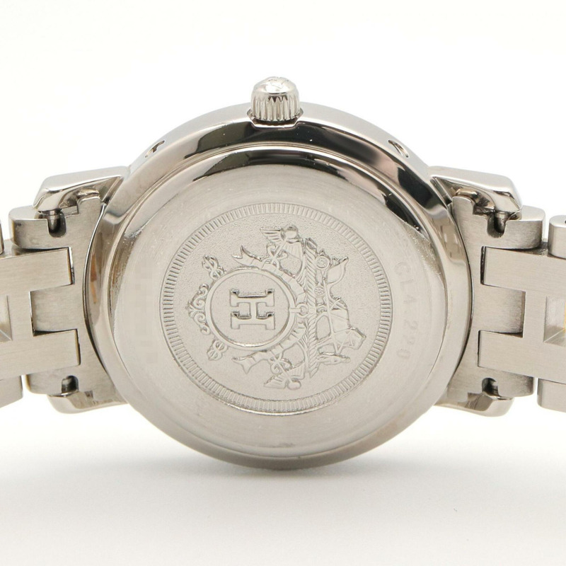 愛馬仕 Clipper 系列腕錶，鍍金不鏽鋼材質，女士款，白色，CL4.220-4