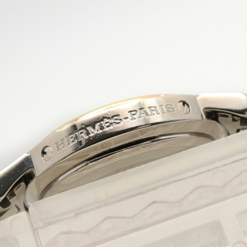 愛馬仕 Clipper 系列腕錶，鍍金不鏽鋼材質，女士款，白色，CL4.220-10