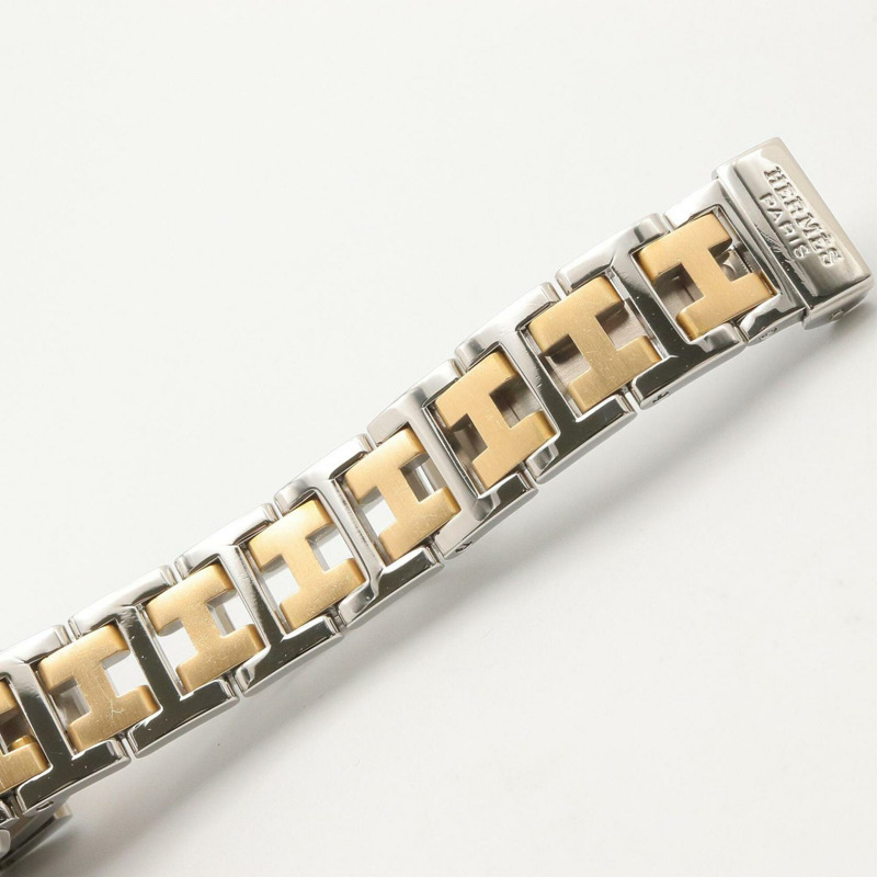 愛馬仕 Clipper 系列腕錶，鍍金不鏽鋼材質，女士款，白色，CL4.220-11