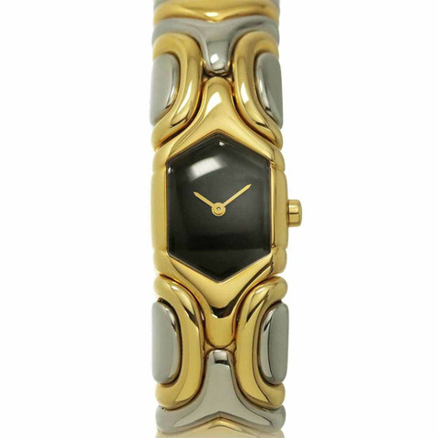 寶格麗 (Bulgari) Alveare BJ02 手鐲腕錶，女士黑色，18K黃金，石英機芯