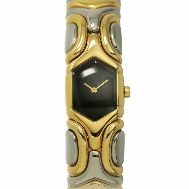 寶格麗 (Bulgari) Alveare BJ02 手鐲腕錶，女士黑色，18K黃金，石英機芯-0