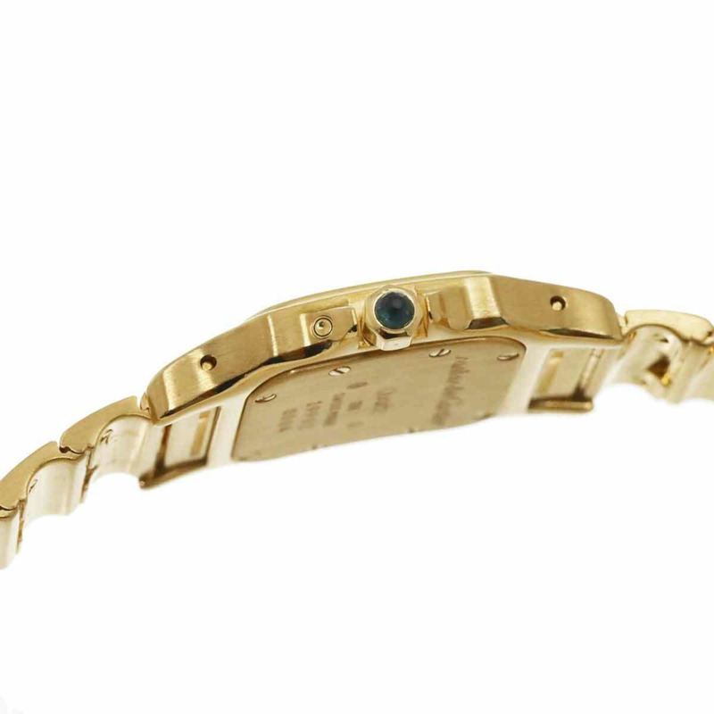 卡地亞 Santos Galbee SM 月相 W20006C5 女士腕錶，銀色，18K 黃金，實心石英錶-5