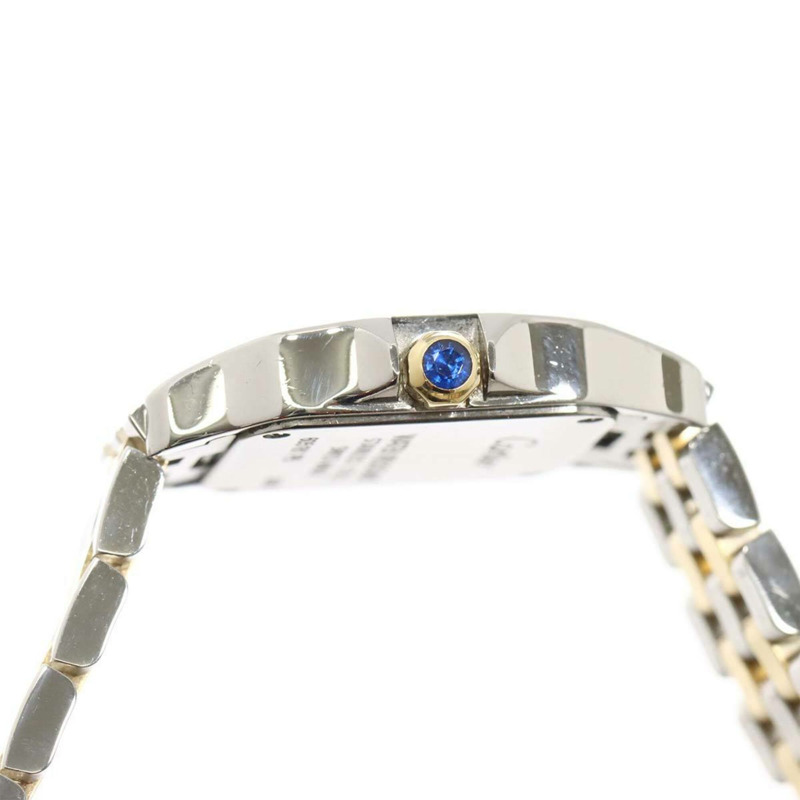 卡地亞 Santos Demoiselle SM 雙色 W25066Z6 女士腕錶 象牙白 YG 黃金石英錶-4