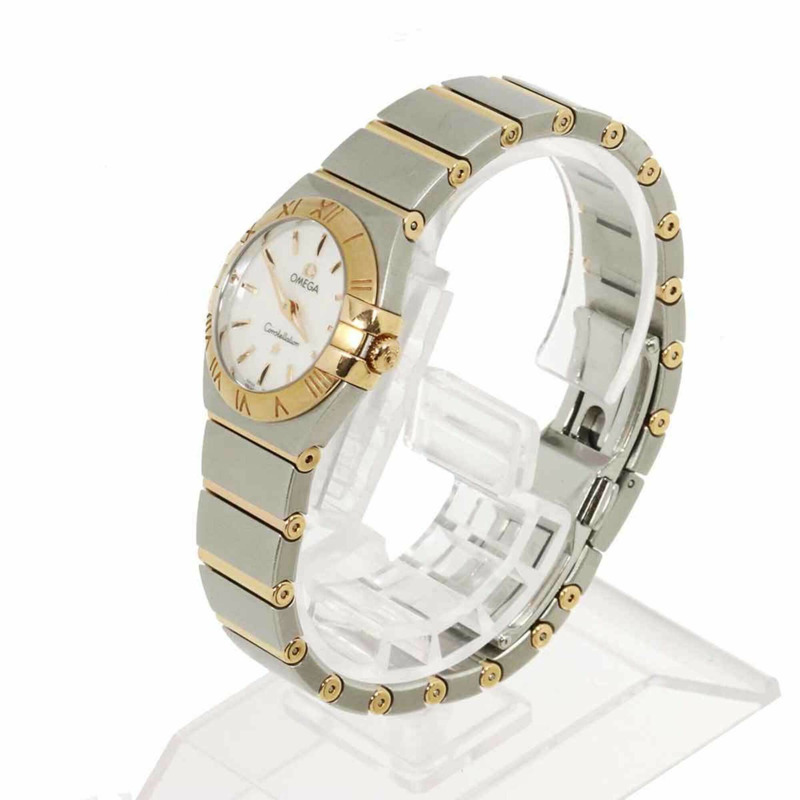 歐米茄星座系列磨砂雙色123 20 24 60 05 001女士腕錶 白色錶殼 18K玫瑰金 石英機芯-2