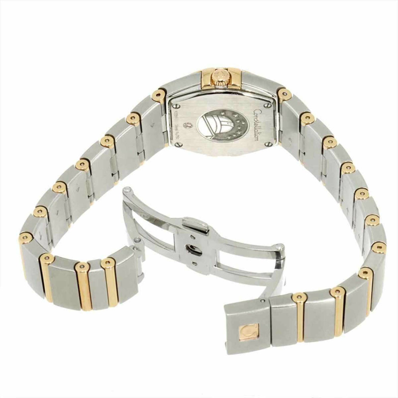 歐米茄星座系列磨砂雙色123 20 24 60 05 001女士腕錶 白色錶殼 18K玫瑰金 石英機芯-4