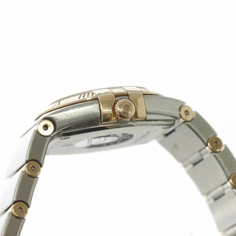 歐米茄星座系列磨砂雙色123 20 24 60 05 001女士腕錶 白色錶殼 18K玫瑰金 石英機芯-5