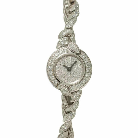 Harry Winston Mini Twist by HJTQHM18WW037 女士腕錶，鑽石，18K 白金，實心石英錶。